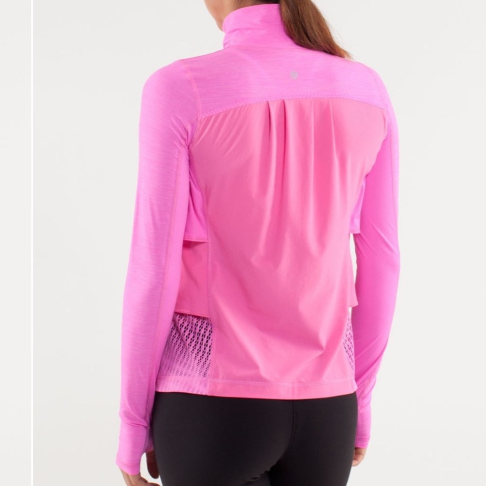 Lululemon Sun Runner Hybrid Pullover 1/2 Zip Jacket Sz 2 Pow Pink Light